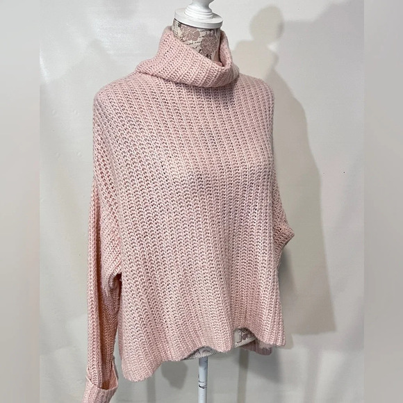 LEITH Pale pink turtleneck chunky knit sweater size M. - Picture 7 of 11